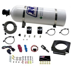 Ford Mustang Nitrous Oxide Kit - Nitrous Express - Plate Kit w/15lb Bottle - `15-`17